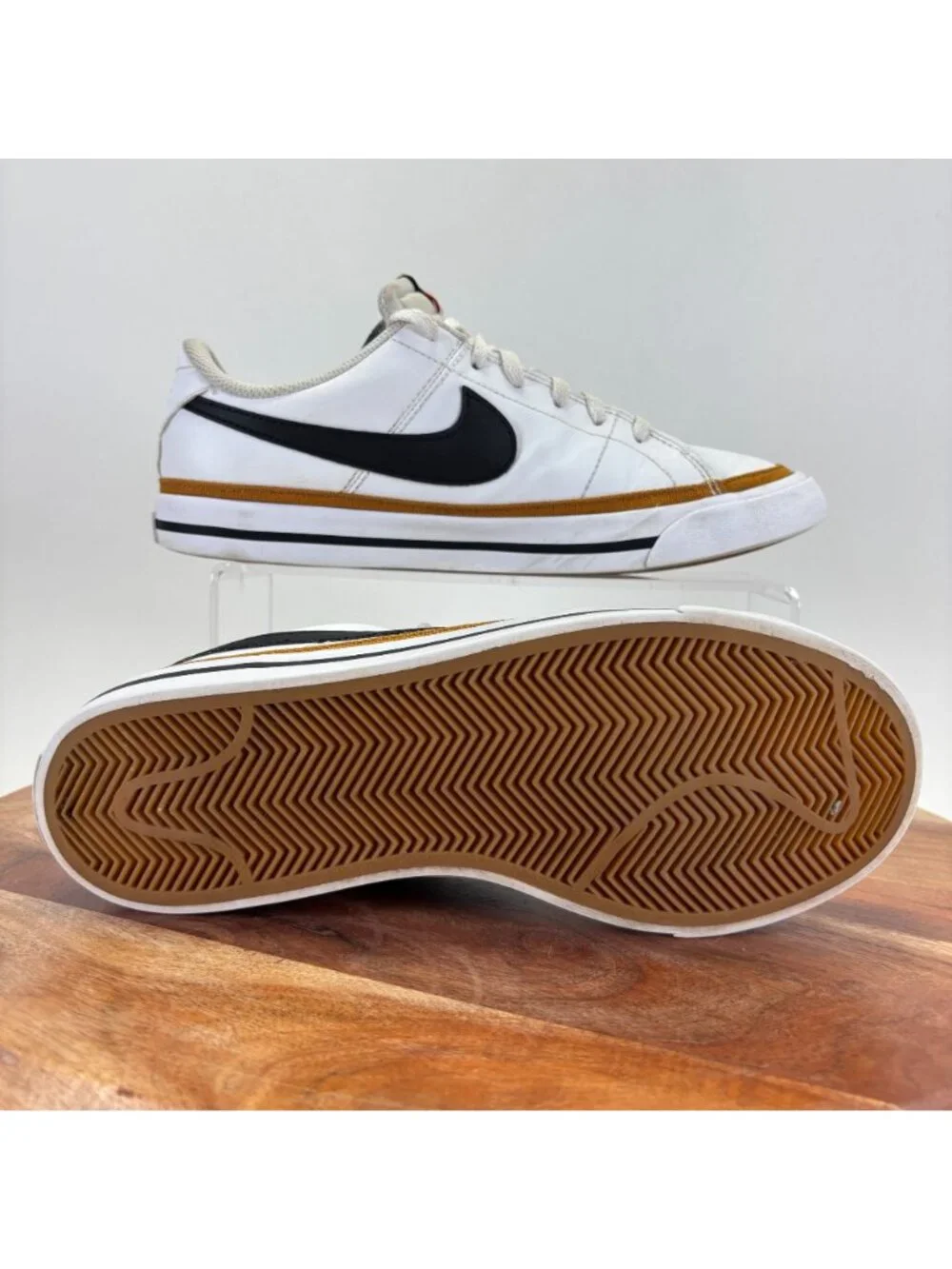 Nike Youth Size 6Y Court Legacy White/Desert Ochre/Black Casual Shoes DA5380-102